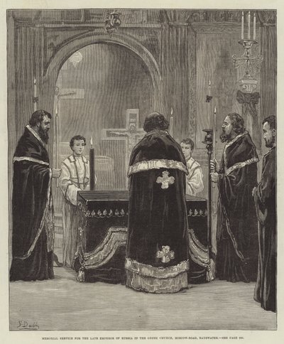 Memorial Service for the Late Emperor of Russia in the Greek Church, Moscow-Road, Bayswater by Frank Dadd